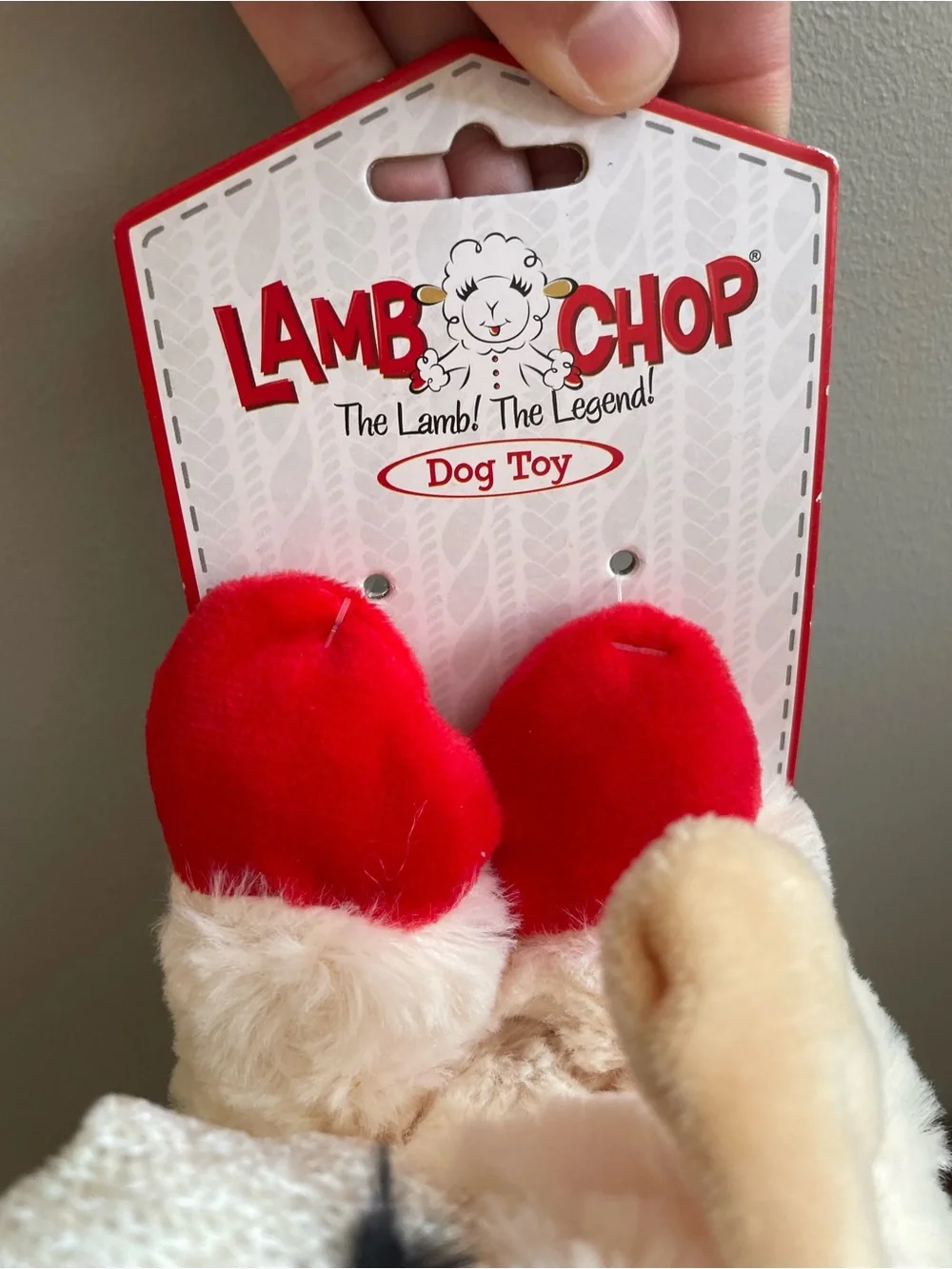 New Small Lamb Chop Plush Dog Toy - Cream